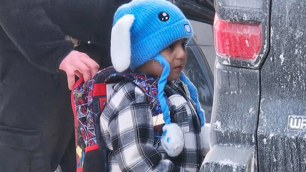 Liam Conejo Ramos, 5, is detained by U.S. Immigration and Customs Enforcement officers after...