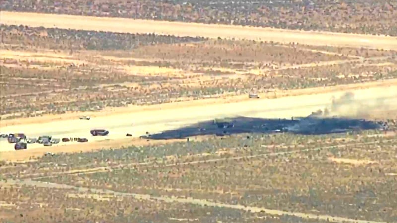 This image taken from video provided by KABC shows law enforcement responding to the scene of...