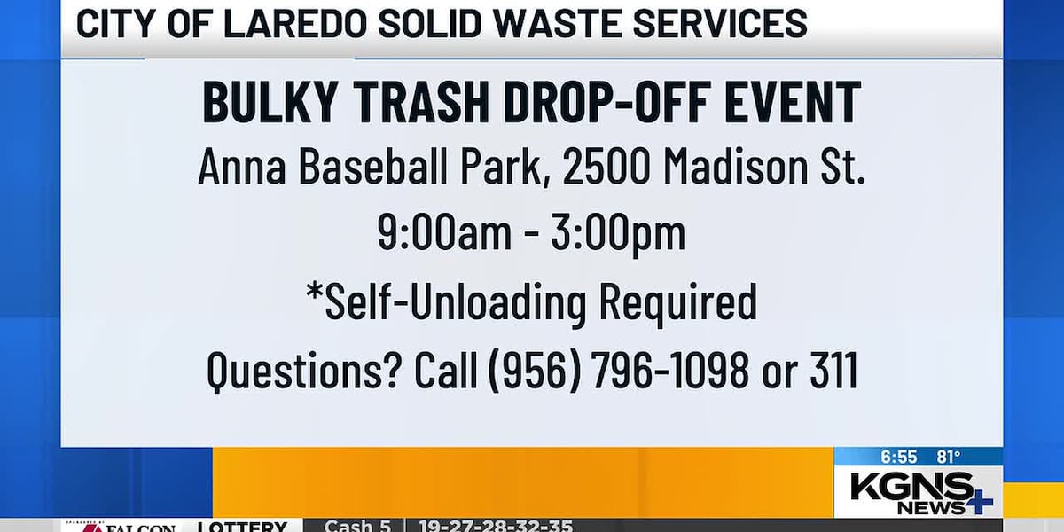 Bulky trash drop-off day set for Saturday at Anna Park