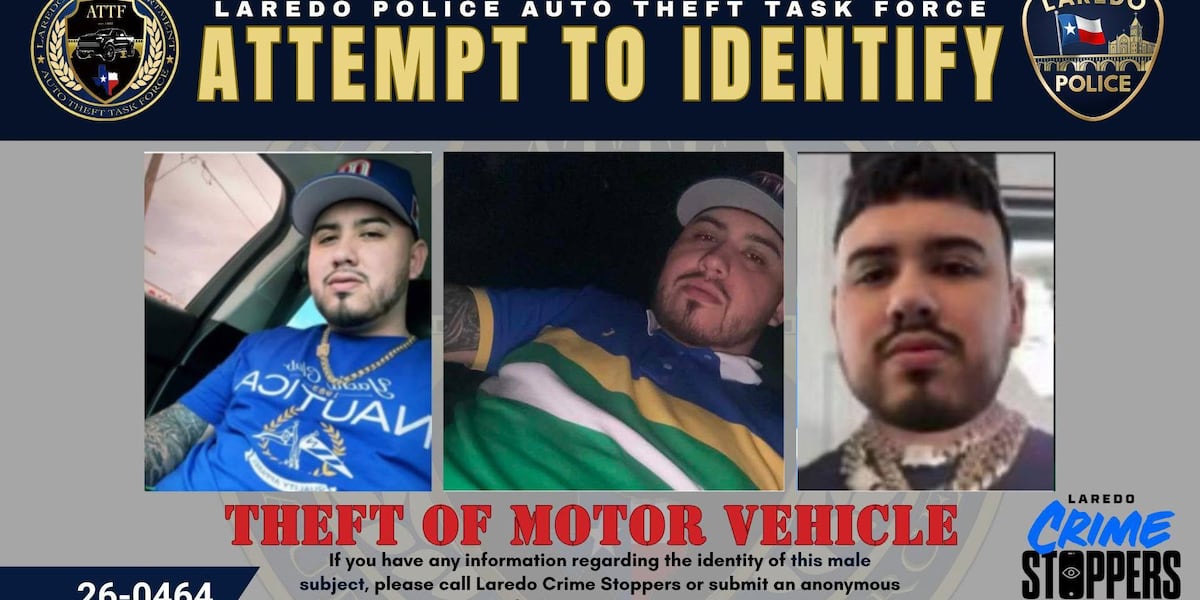 Laredo police seek help identifying vehicle theft suspect