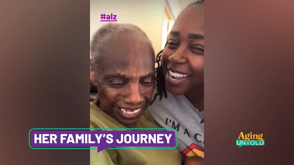 Ty Lewis, a dementia practitioner, takes care of her mother, Gertrude, who is in the end...