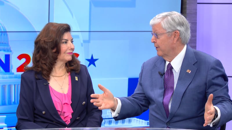 IBC CEO and President Dennis Nixon and Laredo College President Dr. Minita Ramirez discuss the...