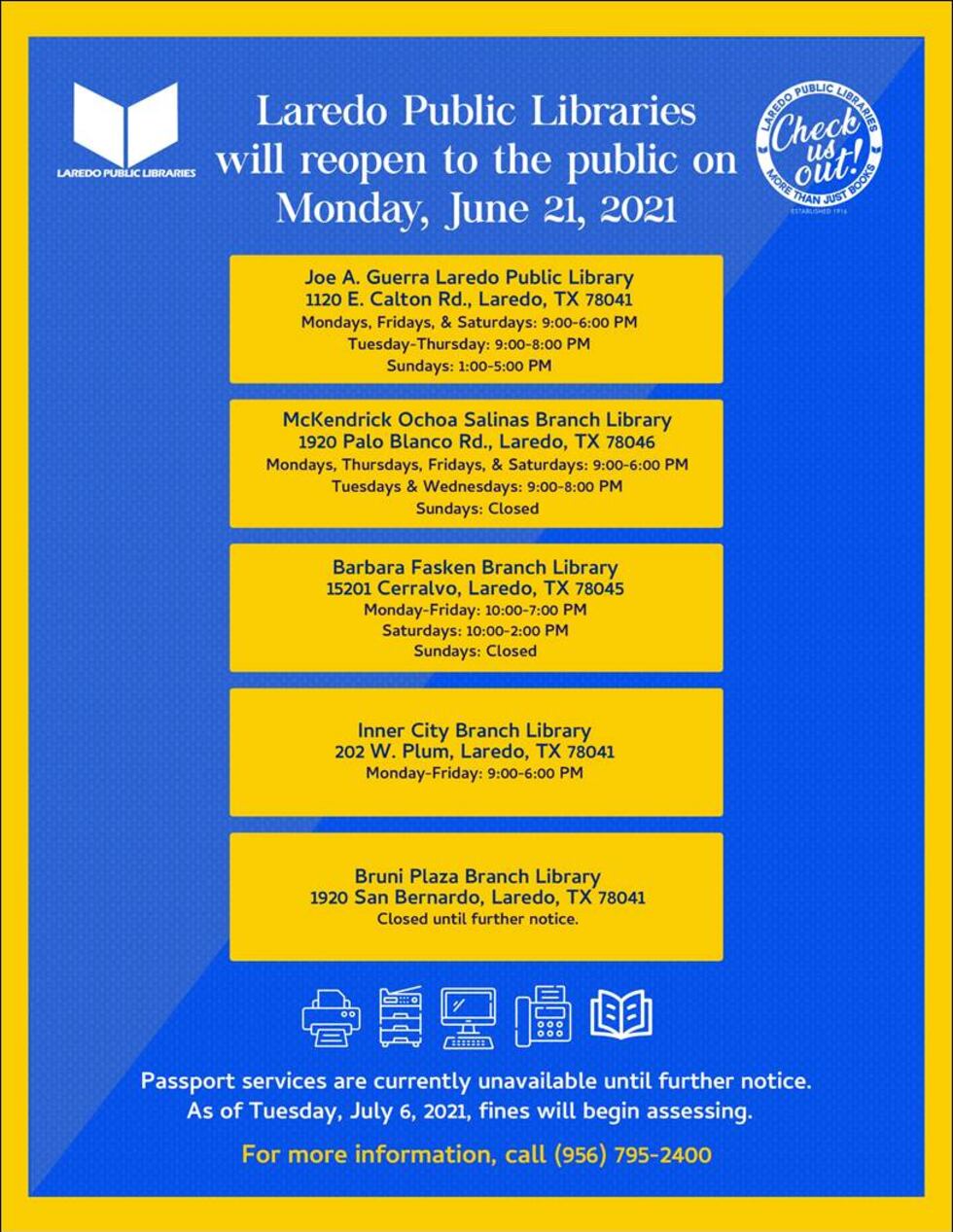 Local public libraries set to open June 21st