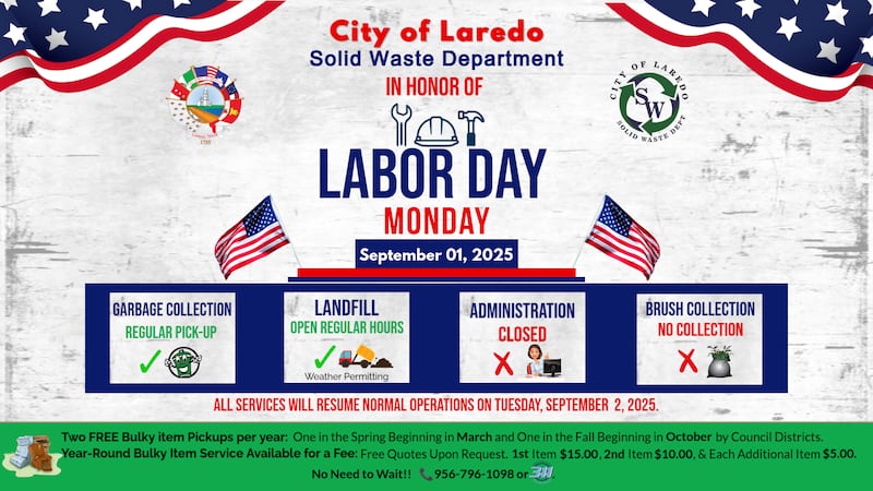 Labor Day changes to trash services