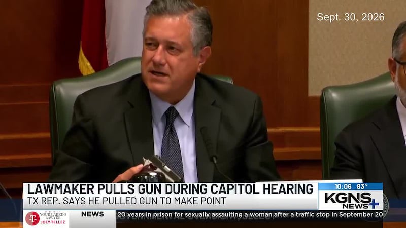Texas state Rep. Richard Peña-Raymond displayed a handgun during a House Committee on...